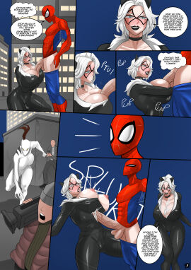 8koma antiheroine ass ava_ayala big_ass big_breasts big_penis black_cat_(marvel) black_hair black_lipstick blue_eyes blush bodysuit boobjob breasts cat_ears cleavage comic comic_page cum_on_body cum_on_breasts cum_on_face dark-skinned_female english_text felicia_hardy female hourglass_figure light-skinned_female light-skinned_male male marvel marvel_comics paizuri penis peter_parker powerful_cumshot short_hair spider-man spider-man_(series) spit_on_penis superhero superheroine superheroine_costume thick_thighs venomarts00 white_fur white_hair white_tiger_(marvel) zstorys22