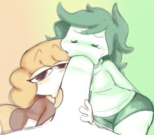 2girls blowjob blowjob_face fellatio female grupauri jhoey licking licking_penis male penis poggopinpanpun tongue_out