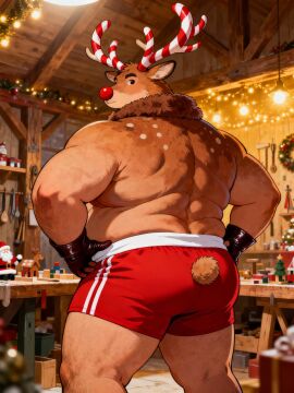 ai_generated and background dandys_world even fatter/plusher, here is keeping made other prompt reindeer requested rewritten rudie_(dandy's_world) santa’s the while with workshop