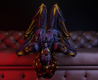 3d breasts couch cum female female_only guild_wars guild_wars_2 harness ring_gag shrexxter sylvari