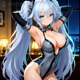 1girls 2025 absurdly_long_hair aegis_elysium ai-generated ai_art ai_generated arm_up armpit armpits arms_up big_breasts black_dress black_gloves black_heart black_heart_(neptunia) blue_eyes blushing_at_viewer blushing_female breasts choujigen_game_neptune city city_scape cityscape cleavage compile_heart cropped dress elbow_gloves female_focus gloves hair_ornament headpiece hi_res high_quality high_res high_resolution highleg highleg_leotard huge_breasts hyperdimension_neptunia_the_animation idea_factory indoor indoors large_breasts leaning_forward leotard long_hair neptune_(series) neptunia_(series) night_city night_sky noire noire_(neptunia) open_arms party_dress room seductive_look seductive_smile shiny shiny_skin sky smiling smiling_at_viewer solo solo_focus stockings thick thick_breasts thick_thighs thighhighs thighs tiara twintails very_long_hair wall wall_(structure) watermark white_hair window windows