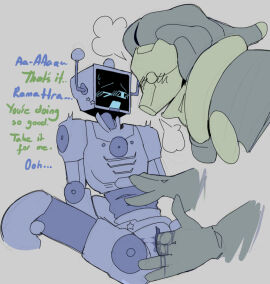 1boy 1girls before_sex blush breath faceless faceless_male female fingering fingering_partner fingering_pussy fingers foreplay legs legs_apart legs_spread looking_at_another looking_at_partner male omnicwhimper overstimulation overwatch pussy pussy_juice pussy_juice_drip ramattra robot robot_boy robot_humanoid robot_joints robot_on_robot robotic robotic_arm screen_face simple_background size_difference speech steamy_breath stimulation text toybot_zenyatta tv tv_face tv_head tv_screen vagina vaginal_fluids vaginal_juices vaginal_penetration zenyatta