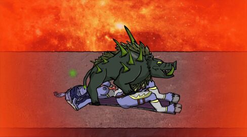 1boy 1girls animated armor armpits arms_up belly_button blue_skin blush boar bouncing_breasts breasts cape closed_eyes continue_after_cum corruption cum cum_on_lower_body cum_on_stomach cumshot defeated_heroine demon demon_girl demon_horns demon_tail dominant_male draenei draenei_female exposed_breasts fantasy female female_protagonist femsub gorepete green_eyes green_skin helpless house_of_r'thoth interspecies legend_of_krystal male male_on_top medium_breasts monster_on_female monster_rape no_sound on_back orgasm pig questionable_consent relaxing rough_sex secretly_loves_it sex sex_slave size_difference succubus titjob upside-down video_games warcraft world_of_warcraft