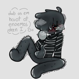 artist_request blot_(dandy's_world) blush dandy's_world hot_breath male penis spread_legs sweatdrops tentacle_dick