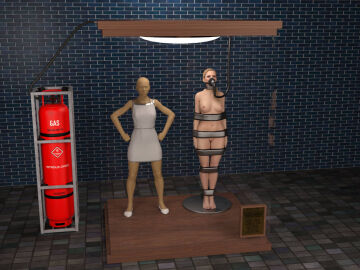 3d bound bound_arms bound_legs chloe_(detroit:_become_human) cirilover1 completely_nude detroit:_become_human female mannequin nude nude_female trophy_case