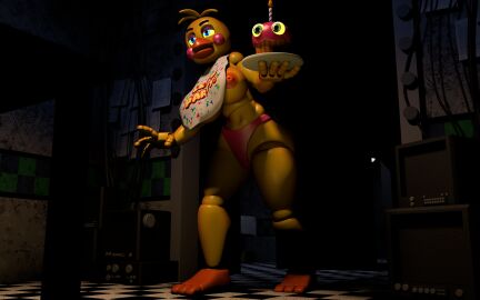 1girls 3d 3d_(artwork) accurate_art_style animatronic animatronic_girl big_ass big_breasts breasts fanfnaf5 female five_nights_at_freddy's five_nights_at_freddy's_2 fnaf fnaf2 fnaf2_location solo toy_chica_(fnaf)