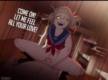 1boy 1girls :d areolae artist_name assertive_female black_border blonde_hair blue_sailor_collar blunt_bangs blush boku_no_hero_academia bottomless breasts breasts_out classroom clothed_female_nude_male clothing condom_on_penis cowgirl_position crazy_eyes crazy_smile crisisbeat double_bun dutch_angle english_text fangs female female_on_top female_pubic_hair femdom functionally_nude glowing_eyes hair_bun hand_on_another's_stomach has_audio himiko_toga indoors kneehighs light-skinned_female looking_at_viewer lying male medium_breasts messy_hair my_hero_academia narrowed_eyes neckerchief nipples nude on_back on_top open_mouth penis pubic_hair pussy red_neckerchief reverse_cowgirl_position riding riding_penis sailor_collar school_uniform serafuku sex slit_pupils small_breasts smile socks solo_focus sparse_pubic_hair spread_legs squatting_cowgirl_position straddling straight teeth toga_himiko tongue tongue_out uniform upper_teeth_only vagina vaginal vaginal_penetration video window yandere yellow_eyes