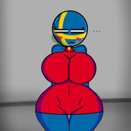1girls big_breasts blue_skin breasts countryballs countryhumans countryhumans_girl female female_only friday_night_funkin girlfriend_(cosplay) girlfriend_(friday_night_funkin)_(cosplay) lmao not_porn random red_dress sleeveless_dress sweden_(countryhumans) voluptuous_female xd