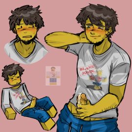 1boy blocky_body blush cum forsaken_(roblox) male male_only masturbation nefarmal penis penis_out reference_image roblox roblox_avatar roblox_game robloxian self_upload shedletsky shedletsky_(forsaken) solo_male tagme yellow_skin