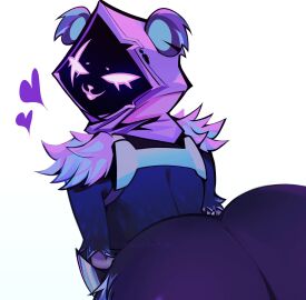 1girls 2d ass big_ass big_butt female fortnite heart hearts_around_head mangopeanutjam raven_team_leader raven_team_leader_(fortnite)