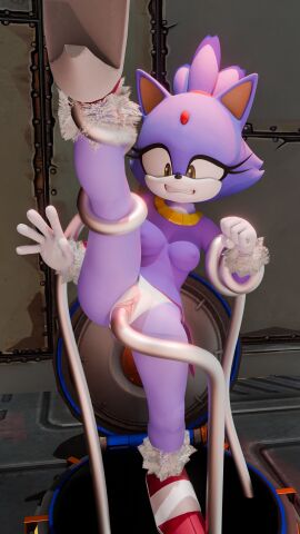 2025 3d_(artwork) 4k 9:16 absurd_res anthro blaze_the_cat bottomless breasts clothed clothing digital_media_(artwork) domestic_cat felid feline felis female footwear fur genitals gloves handwear hi_res high_heels mammal nipple_outline penetration purple_body purple_fur pussy raised_leg sega shoes solo sonic_(series) sonic_the_hedgehog_(series) tentacle tentacle_in_pussy tentacle_penetration twintails3d vaginal_penetration white_body white_fur yellow_eyes
