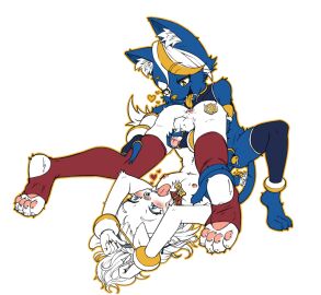 alpha_channel anal anthro bodily_fluids bondage collar cuff_(restraint) dripping duo e621 genital_fluids genitals hand_cuffs handjob handjob_while_rimming heart_symbol hexerade koud3x logo long_hair male male/male mascot nipples oral paws penis precum precum_drip restraints rimming sex small_penis tagme taigaxholic toe_beans