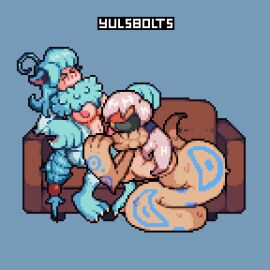 1:1 1futa 1girls animated apode areolae big_breasts bouncing_breasts breasts dajinn digital_media_(artwork) draconcopode duo fellatio female futa_on_female futanari herm horn humanoid intersex intersex/female jubilee_(dajinn) lamia legless light-skinned_female light-skinned_futa light_skin markings mostly_nude naga nipples oral penile penis pixel_(artwork) pixel_animation pixel_art reptile scales scalie senry_(dajinn) serpentine sex short_playtime snake split_form yulsbolts