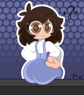 brown_hair overalls tagme