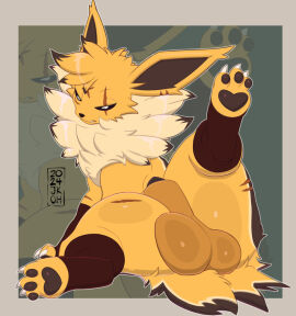 big_penis eeveelution feral furry huge_cock jolteon justkindofhere male male_only penis pokemon pokemon_(species) thick_thighs wide_hips