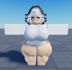 1girls 3d 3d_render ass baseplate female looking_at_viewer oc original_character roblox roblox_avatar robloxian self_upload t_pose tagme tagme_(artist) thick_ass thick_butt thick_thighs