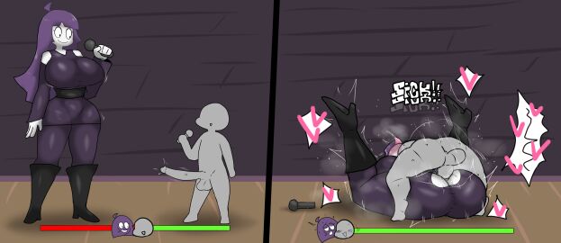 1boy 1girls anon anonymous_male ass big_ass big_breasts big_penis bigger_female breasts breasts_bigger_than_head clothed clothed_sex curvy curvy_figure enigi09 faceless_male female friday_night_funkin fucked_silly heart huge_breasts lila_(spooky_month) long_hair male mating_press microphone penis purple_hair pussy pussy_juice saliva sex smaller_male spooky_month straight taller_female tongue tongue_out trembling vaginal_penetration vaginal_sex white_skin