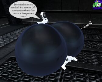 2girls 3d ass ass_expansion big_ass big_breasts breasts bubble_ass bubble_butt crossover female glados glados_(humanoid) haydee haydee_(game) huge_ass multiple_females multiple_girls portal_(series) tagme thick_thighs wide_hips zer0264