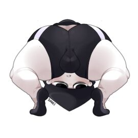 1boy 1femboy ass ass_focus back_view balls big_ass big_balls big_butt big_testicles big_thighs black_eyes black_hair clothed clothing danielito endy_(danielito) femboy femboysub goth goth_boy gothic male nervous_expression nervous_face original_character simple_background solo_femboy solo_focus solo_male testicles thick_thighs tired tired_expression tired_eyes tired_look white_background white_body white_skin