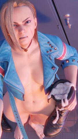 1girls 3d angry angry_face annoyed annoyed_expression ass big_ass big_breasts blender blonde_female blonde_hair boots breasts cammy_white cum cum_on_clothes female female_focus female_only fighting foot_fetish jacket meme piroguh street_fighter street_fighter_6