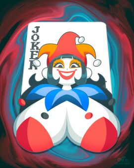 balatro big_breasts breasts camiisade clown clown_girl clown_makeup female jester jimbo_(balatro) rule_63