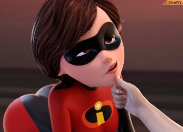 3d ass big_ass big_breasts big_butt breasts elastigirl female helen_parr kneeling mature_female milf mother narrowed_eyes on_knees skin_tight smitty34 superheroine the_incredibles wide_hips