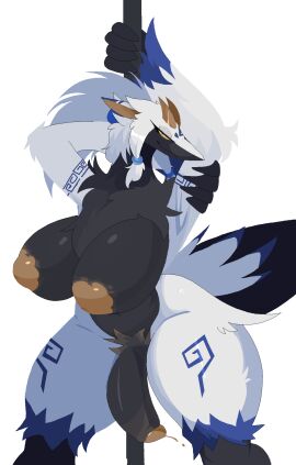 2_horns alpha_channel anthro bedroom_eyes big_breasts big_penis black_body black_fur bodily_fluids breasts dorans_flea dragon fur furred_dragon furred_scalie futanari genital_fluids genitals hands_behind_head hi_res horn huge_breasts humanoid_genitalia humanoid_penis intersex mythological_creature mythological_scalie mythology narrowed_eyes nipples penis precum scalie seductive simple_background sirika_(sepiruth) solo tail thick_penis thick_thighs transparent_background white_body white_fur yellow_eyes