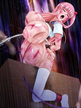 arms_behind_back arms_tied arms_tied_behind_back big_breasts bondage breast_milk_squirt breasts closed_eyes crying_with_eyes_close female girly gore hacchake_yarou_a_team haramura_nodoka hatchake_taro helpless lactation long_hair milk non_consensual pain pink_hair pregnant pregnant_female sadomasochism saki screaming screaming_in_agony screaming_in_pain socks thigh_socks variant whip_marks whipping