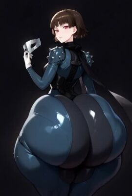 1girls ai_generated animated blonde_hair bodysuit bouncing_ass brown_hairband curvy female grok huge_ass hyper_ass makoto_niijima mask persona red_eyes scarf short_hair simple_background small_breasts sound tagme twerking video voluptuous wide_hips