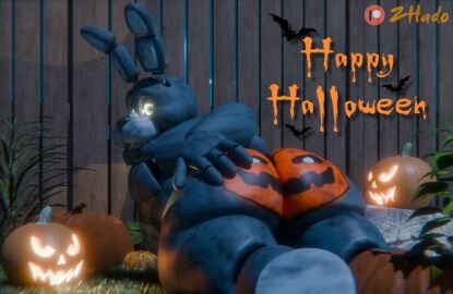 1boy 3d 4_fingers animatronic anthro artist_name ass big_ass big_ass_(male) big_butt big_butt_(male) bonnie_(fnaf) bunny five_nights_at_freddy's fnaf from_behind glowing_eyes halloween happy_halloween huge_ass huge_ass_(male) huge_asscheeks huge_butt inviting jack-o'-lantern jack_o'_lantern koenics large_ass large_butt laying_on_floor laying_on_front laying_on_ground laying_on_stomach living_machine looking_at_viewer looking_back looking_back_at_viewer male male_only nude patreon_logo patreon_username presenting presenting_ass presenting_butt pumpkin pumpkin_ass pumpkin_butt pumpkin_head pumpkins rabbit robot scottgames solo solo_anthro solo_male tagme teasing touching_ass touching_butt touching_own_ass touching_own_butt watermark z_hado