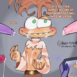 1girls 2d 3boys anger_(inside_out) anxiety_(inside_out) artist_request breasts clothed cum_on_body cum_on_breasts cum_on_face dialogue embarrassment_(inside_out) ennui_(inside_out) fear_(inside_out) female gangbang green_eyes inside_out inside_out_2 male orange_skin penis pink_penis purple_penis recording recording_on_phone red_penis small_breasts