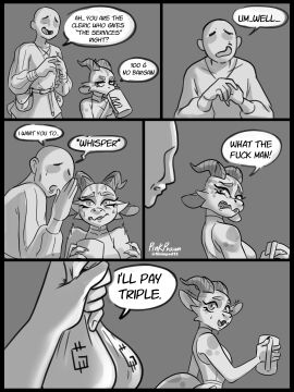 anthro comic human human_on_anthro human_on_humanoid interspecies kobold pink_prawn rummy_(pink_prawn) scalie tagme