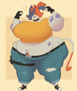1girls aimbot-jones anthro bbw cate_meowdy_(fortnite) fat female female_only fortnite huge_hips overweight overweight_anthro overweight_female pubic_hair revealing_clothes standing tattoo weight_gain wide_hips