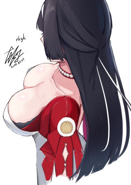 1girls astra_yao big_breasts black_hair breasts busty cleavage collarbone dress female from_above hi_res hoyoverse large_breasts long_hair mihoyo solo zenless_zone_zero