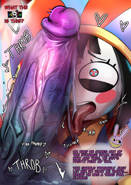 1boy 1girls 2023 2024 2d 2d_(artwork) big_penis english english_text female heart inminent_sex jax_(the_amazing_digital_circus) jerbeartraveler jpeg jpg lewdrover lewdtraveler_(artist) male male/female muscular muscular_male open_mouth penis penis_in_face pomni pomni_(the_amazing_digital_circus) purple_body purple_text red_text short_hair tagme text the_amazing_digital_circus veiny_penis white_body