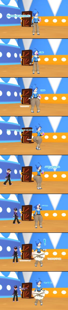 ass ass_bigger_than_head ass_cleavage ass_expansion big_ass big_butt big_thighs blush bubble_ass bubble_butt deekystjohn_(artist) drinking female huge_ass huge_butt huge_thighs kaibernation large_ass large_butt large_thighs massive_ass massive_butt massive_thighs miles_broflovski_(deekystjohn) potion potion_bottle pussy ripped_pants smg4 tari_(smg4) thigh_expansion transformation