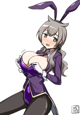 1girls 2024 big_breasts breasts brown_eyes brown_hair bunny_ears bunny_girl bunny_tail bunnysuit duel1st_dki female human human_only long_hair magia_record:_mahou_shoujo_madoka_magica_gaiden magical_girl mahou_shoujo_madoka_magica medium_breasts medium_hair satomi_nayuta solo solo_female solo_focus wavy_hair young