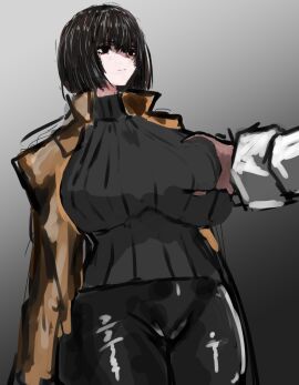 breasts emotionless female groping_breasts kamen_rider large_breasts rukiko_midorikawa ruriko_midorikawa shin_kamen_rider thick_thighs turtleneck