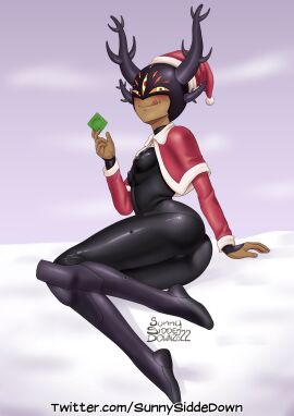 1girls 2020s 2022 amphibia armor asian_female ass camel_toe cameltoe catsuit christmas christmas_clothing christmas_headwear christmas_outfit condom condom_wrapper darcy_wu disney disney_channel fat_ass fat_butt female female_only full_body huge_ass huge_butt large_ass large_butt looking_back looking_back_at_viewer marcy_wu outline pussy santa_hat shoulder_armor shoulder_pads skin_tight solo sunny_sidde-down taiwanese textless thick thick_ass thick_thighs thunder_thighs tight_clothes tight_clothing tight_fit tongue tongue_out