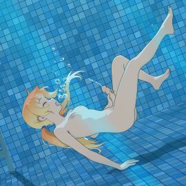 1futa asphyxiation barefoot cumming drowning feet futa_only futanari intersex light-skinned_futa light_skin masturbation penis pool raihea50692 solo tagme underwater wanking water