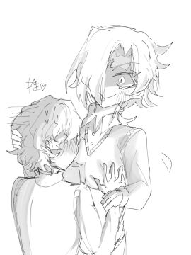 breasts female grabbing_breasts kromer_(limbus_company) limbus_company project_moon sinclair_(limbus_company) tagme