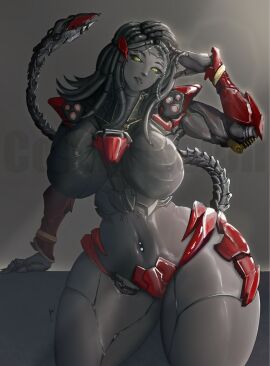 2024 2d 2d_(artwork) 2d_artwork breasts female green_eyes robot robot_girl solo spikyart thick_thighs transformers widowmaker_(transformers)
