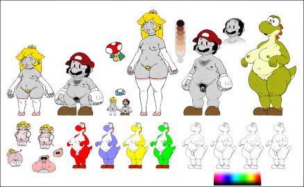 1boy 2girls anthro anus armwear ass balls big_breasts big_butt blonde blonde-haired_female blonde_female blonde_hair blue_yoshi body_hair breasts chest_hair chunkyoreo clothing crown dinosaur elbow_gloves elephant_peach facial_hair female fingerless_gloves flaccid footwear foreskin futanari genitals gloves green_yoshi group hair handwear hat headgear headwear hi_res human intersex legwear lipstick long_hair makeup male mammal mario mario_(series) mini_mushroom moustache mustache nintendo penis prehistoric_species princess_peach pubes pubic_hair pussy red_yoshi reptile scalie shoes slime super_mushroom testicles thigh_highs torn_clothing uncircumcised vulva yellow_yoshi yoshi yoshi_(character)