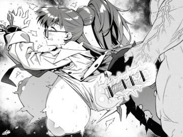 1boy 1girls black_panther black_shorts bondage breasts breasts_out censor_bar censored clenched_teeth clothed_female_nude_male clothed_sex commission emphasis_lines erection ether_(nikke) female glasses goddess_of_victory:_nikke grabbing grabbing_from_behind greyscale hair_bun hand_on_hip hi_res holster huge_breasts huge_cock labcoat large_areolae long_hair male monochrome muscular muscular_male necktie nipples pantyhose penis ponytail puffy_nipples pussy restrained sex sex_from_behind shackles shirt_lift shorts straight sweat teeth torn_clothes torn_pantyhose vaginal_penetration vajo vein veiny veiny_penis watermark x-ray