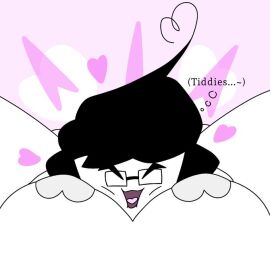 black_hair closed_eyes female female_pov femspermo_(itisspermo) heart_nipples itisspermo male male_focus original original_character spermo_(itisspermo) thoughts