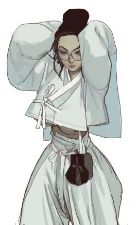 1girls areola_slip areolae artist_self-insert asian asian_female breasts female female_only genderswap genderswap_(mtf) glasses grey_eyes korean_clothes large_breasts looking_at_viewer mossa mossa_(oc) mossacannibalis nipple_slip oc original original_character rule_63 short_hair solo solo_female underboob wardrobe_malfunction