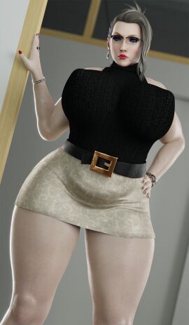 1girls 3d 3d_(artwork) blonde_hair classroom curvaceous curvy curvy_female curvy_figure doorway final_fantasy_vii final_fantasy_vii_remake hi_res highres indoors light-skinned_female mature mature_female pervertmuffinmajima scarlet_(ffvii) school shiny_skin square_enix textless thighs video_game_character video_games voluptuous voluptuous_female