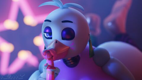 3d absurd_res anthro ass avian big_ass big_breasts big_butt bird blender_(artwork) blender_cycles breasts chicken digital_media_(artwork) dominant dominant_female ear_piercing ear_ring female five_nights_at_freddy's five_nights_at_freddy's:_security_breach galliform gallus_(genus) genitals glamrock_chica glamrock_chica_(fnaf) hi_res huge_ass huge_breasts huge_butt kiss_mark kissing lipstick long_nails machine makeup male neonnnzz one_eye_closed penis penis_kissing phasianid piercing ring_piercing robot scottgames small_penis steel_wool_studios straight wink