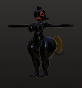 1girls 3d 3d_(artwork) alternate_view black_skin bodysuit breasts curvy featureless_breasts featureless_crotch female female_only full_body large_breasts mask narrow_waist nintendo outstretched_arms pokemon pokemon_(species) pokémon_(species) ryanprisma3d skin_tight solo standing tail thick_thighs thighs wide_hips yamask