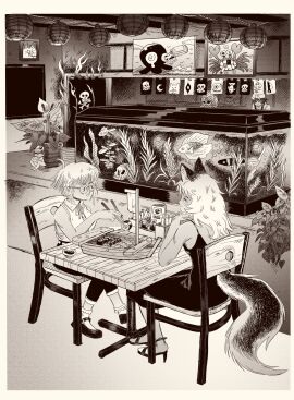 2girls bxxxnie dress female romantic sitting tagme werewolf wholesome yuri